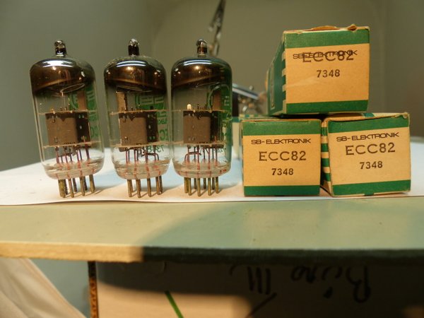 1x ECC82 SB Elektronik Green 12AU7 NEU/NEW in BOX Röhre Tube