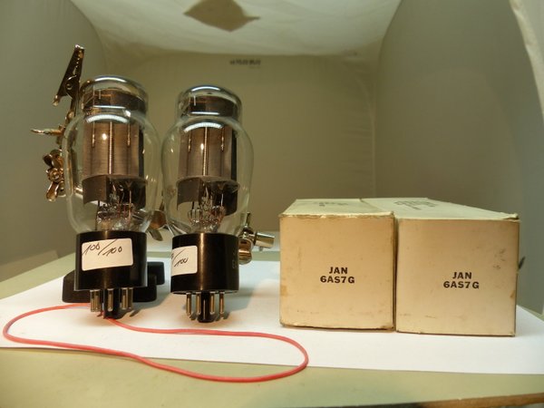 matched Pair NOS RCA  JAN-GRC 6AS7G Military Audio Vacuum Tube 50th Rare