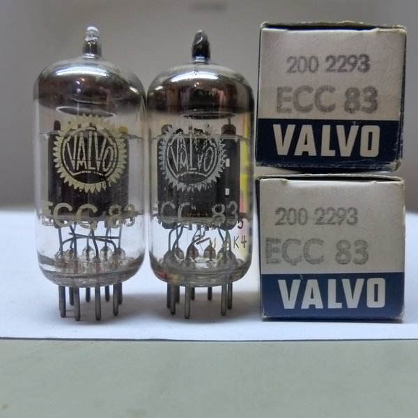 matched pair Valvo ECC83 / Mullard Blackburn  Tube Code I63 NEW in Box 08